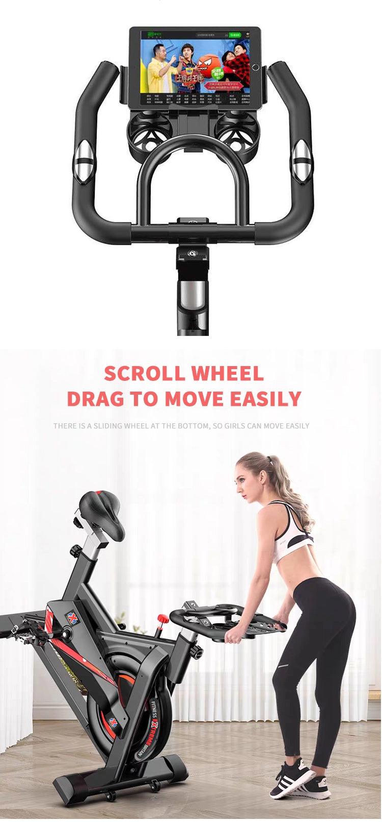 Exercise Bike with 6KG Flywheel – Indoor Cardio Fitness Bike Home Gym